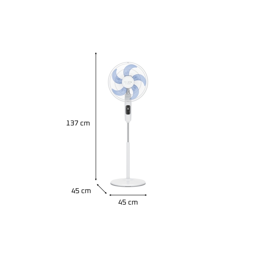 Rowenta - Golvfläkt TURBO SILENCE 55W/230V 147 cm vit + fjärrkontroll