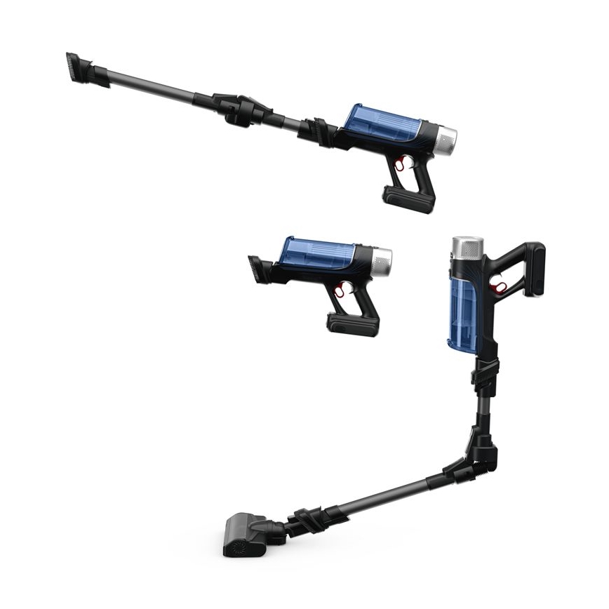 Rowenta - Skaftdammsugare med mopp X-FORCE FLEX ANIMAL AQUA AUTO 04.01.2001 250W/25,2V 2500 mAh svart/blå