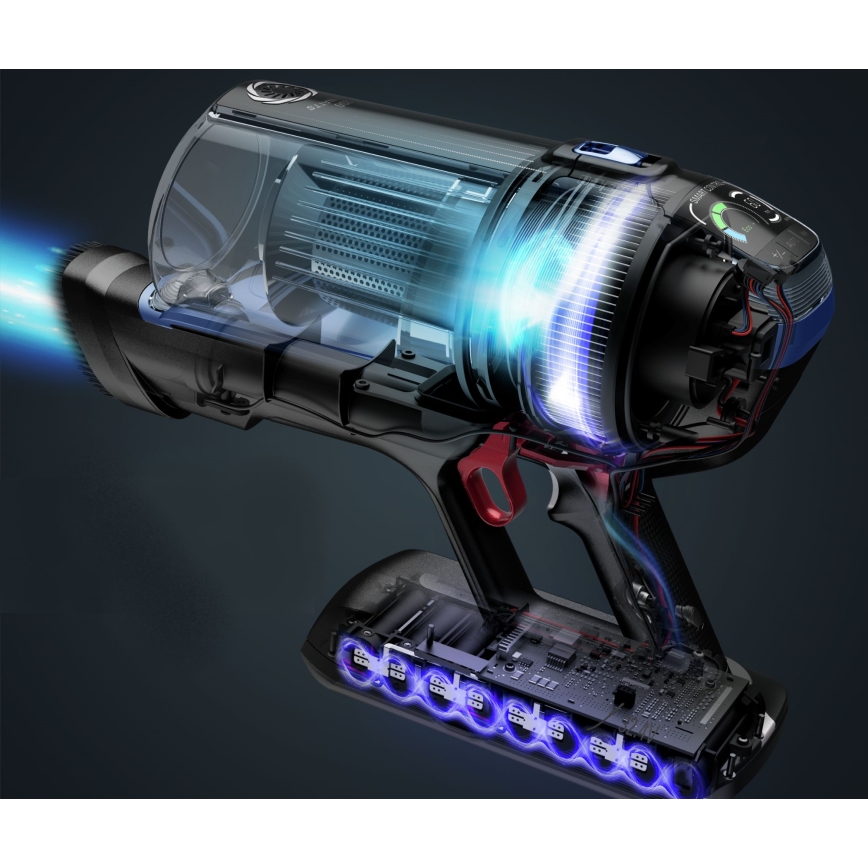 Rowenta - Skaftdammsugare med mopp X-FORCE FLEX ANIMAL AQUA AUTO 3i1 480W/32,4V 2500 mAh blå