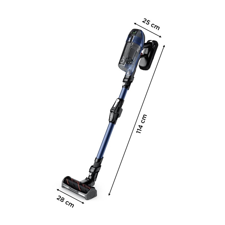 Rowenta - Skaftdammsugare med mopp X-FORCE FLEX ANIMAL AQUA AUTO 3i1 480W/32,4V 2500 mAh blå