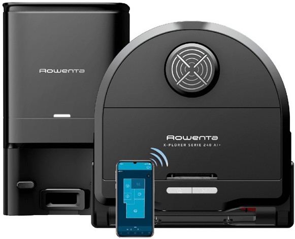 Rowenta - Smart robotdammsugare med mopp X-PLORER S240+ AI Animal & Allergy Wi-Fi 5200 mAh