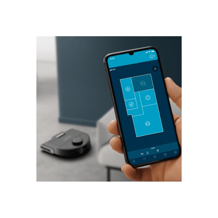 Rowenta - Smart robotdammsugare med mopp X-PLORER S240+ AI Animal & Allergy Wi-Fi 5200 mAh