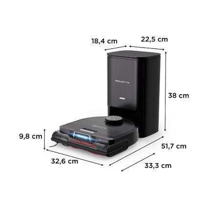 Rowenta - Smart robotdammsugare med mopp X-PLORER S240+ AI Animal & Allergy Wi-Fi 5200 mAh
