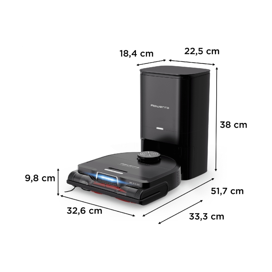 Rowenta - Smart robotdammsugare med mopp X-PLORER S240+ AI Animal & Allergy Wi-Fi 5200 mAh