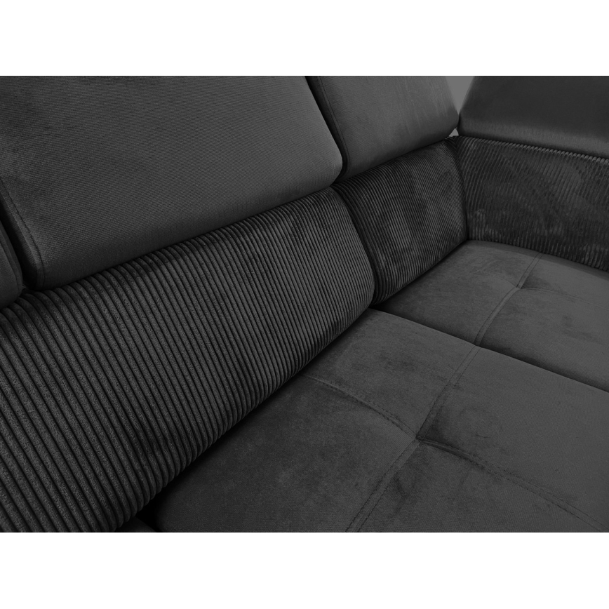 U-soffa med universal hörn och förvaringsutrymme SALVADA mörkgrå