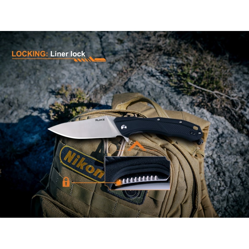 Ruike RUD198PB - Vikbar fickkniv 23,1 cm svart