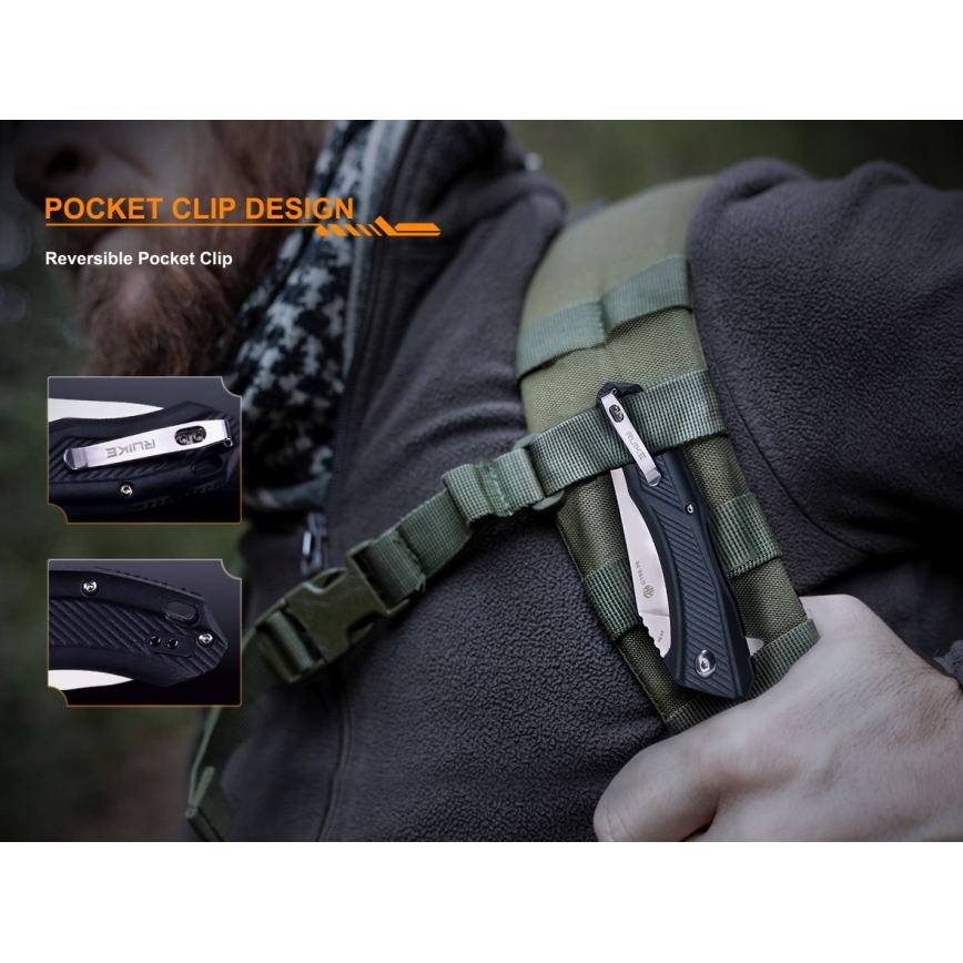 Ruike RUD198PB - Vikbar fickkniv 23,1 cm svart