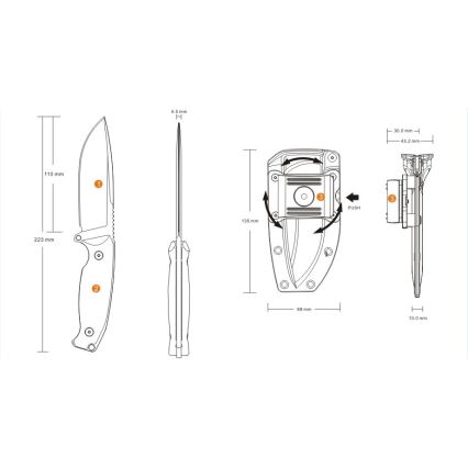 Ruike RUJF118G - Kniv JAGER 22,3 cm grön