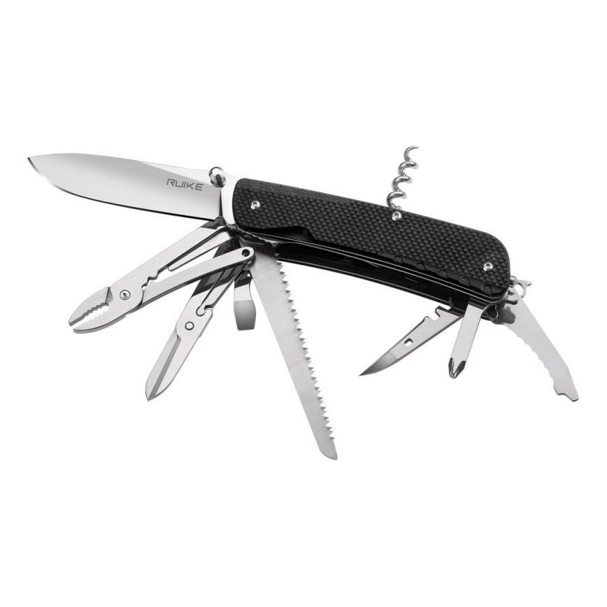Ruike RULD51 - Multifunktionell fickkniv TREKKER 11,4 cm/17 funktioner svart