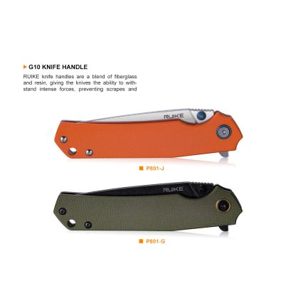 Ruike RUP801G - Vikbar fickkniv 20 cm grön