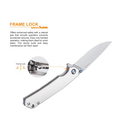 Ruike RUP801SF - Vikbar fickkniv 20 cm silver