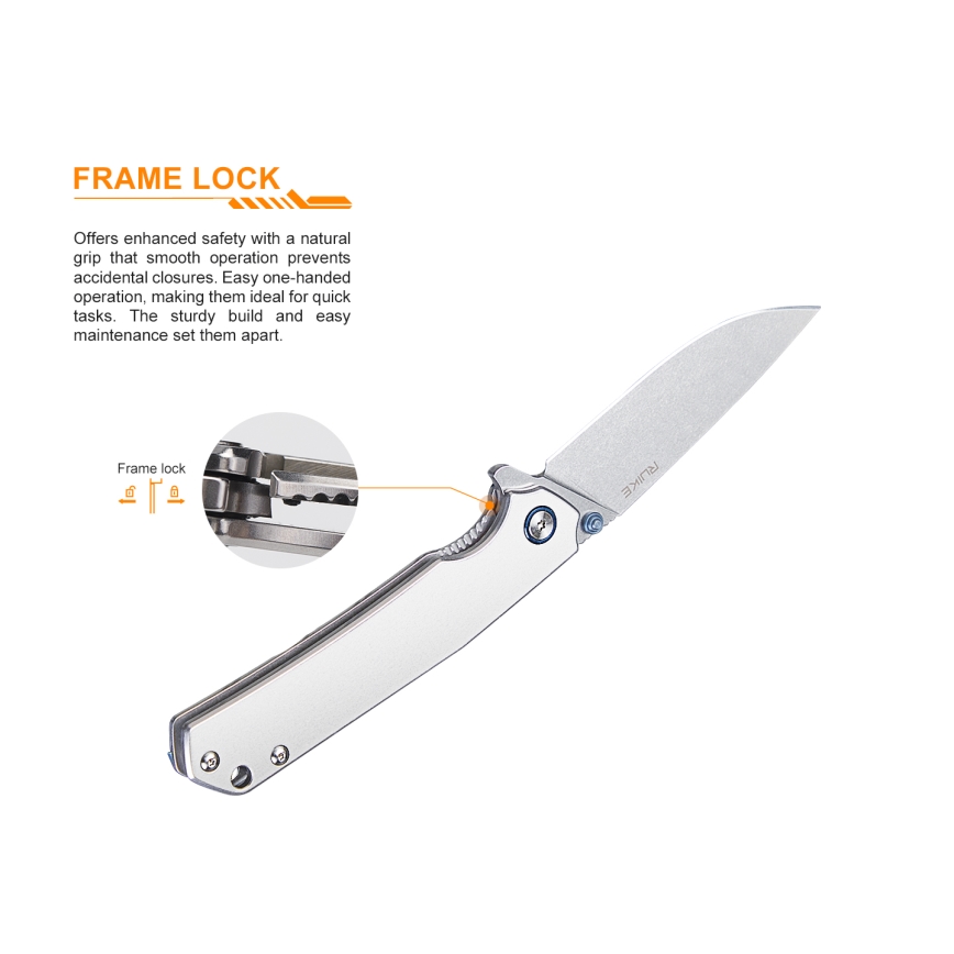 Ruike RUP801SF - Vikbar fickkniv 20 cm silver