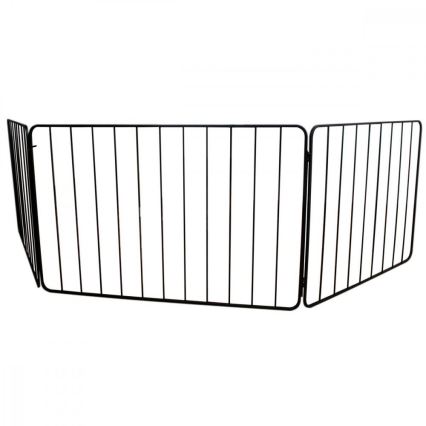 Säkerhetsbarriär för öppen spis 74x280 cm svart