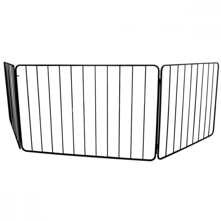 Säkerhetsbarriär för öppen spis 74x280 cm svart