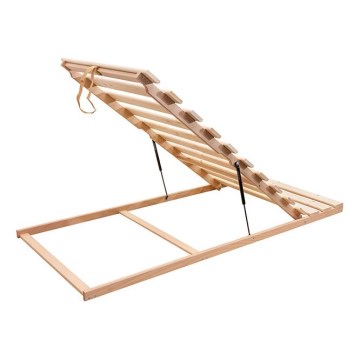 Säng med fixerade träribbor med vinkel från ben HOVDEN 200x90 cm