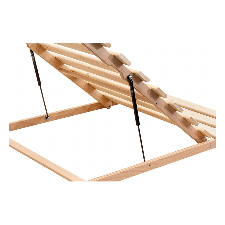 Säng med fixerade träribbor med vinkel från ben HOVDEN 200x90 cm
