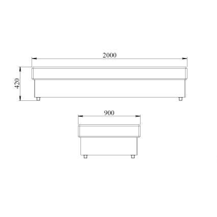 Säng med resårmadrass och förvaring NOE 90x200 grå/svart