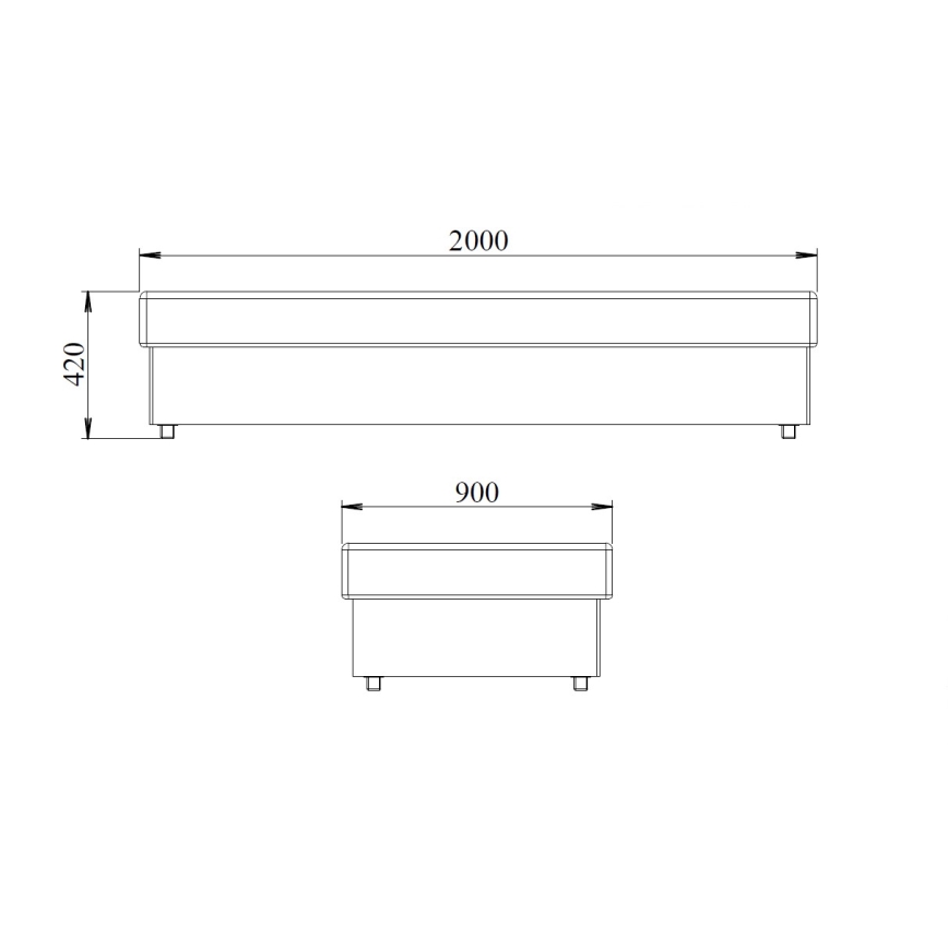 Säng med resårmadrass och förvaring NOE 90x200 grå/svart