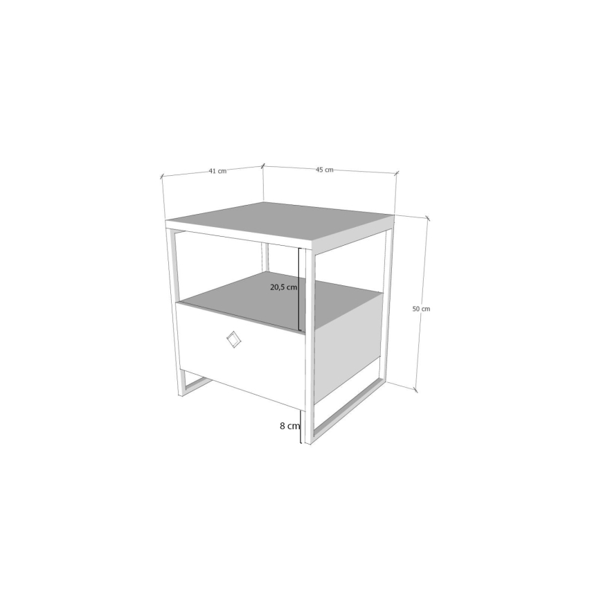 Sängbord ALTUNIZADE 50x45 cm svart/brun