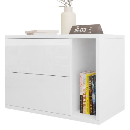 Sängbord BECE 40x57 cm vit