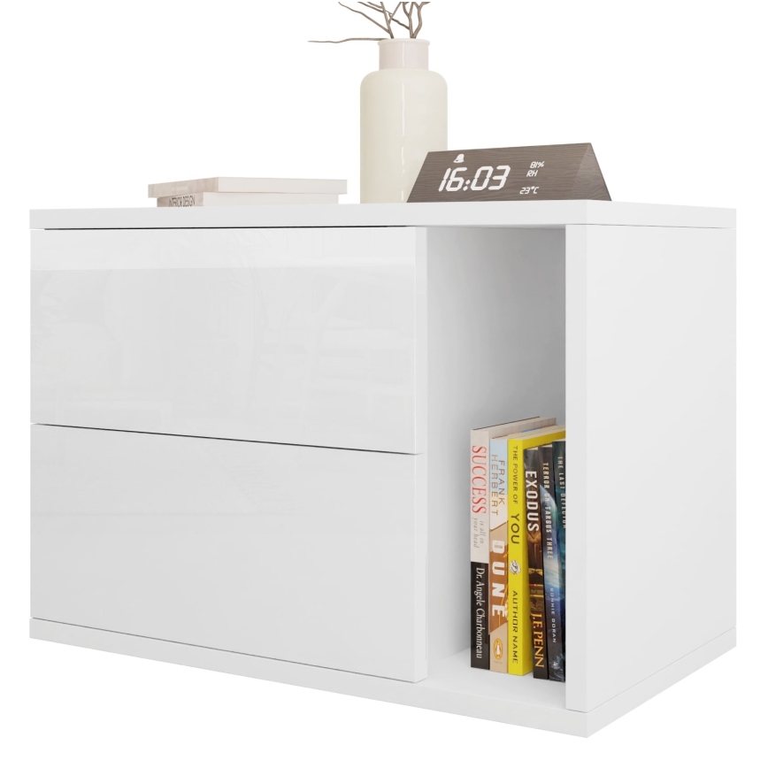 Sängbord BECE 40x57 cm vit
