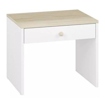 Sängbord BUBO 58x69 cm vit/beige