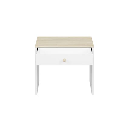 Sängbord BUBO 58x69 cm vit/beige