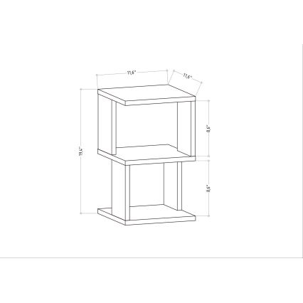 Sängbord CARTER 49,4x29,6 cm vit