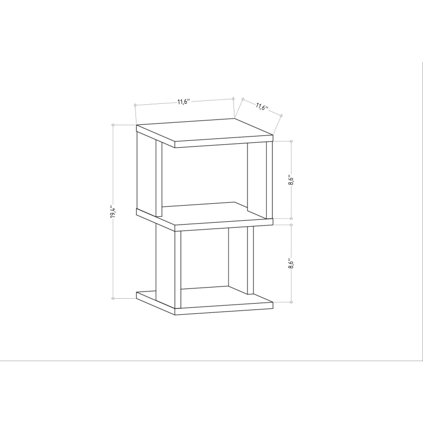 Sängbord CARTER 49,4x29,6 cm vit