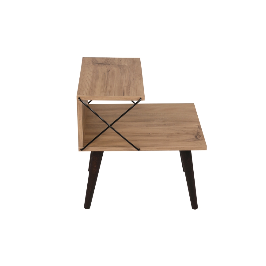 Sängbord CROSS 55x50 cm brun