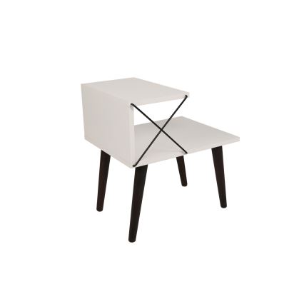 Sängbord CROSS 55x50 cm vit