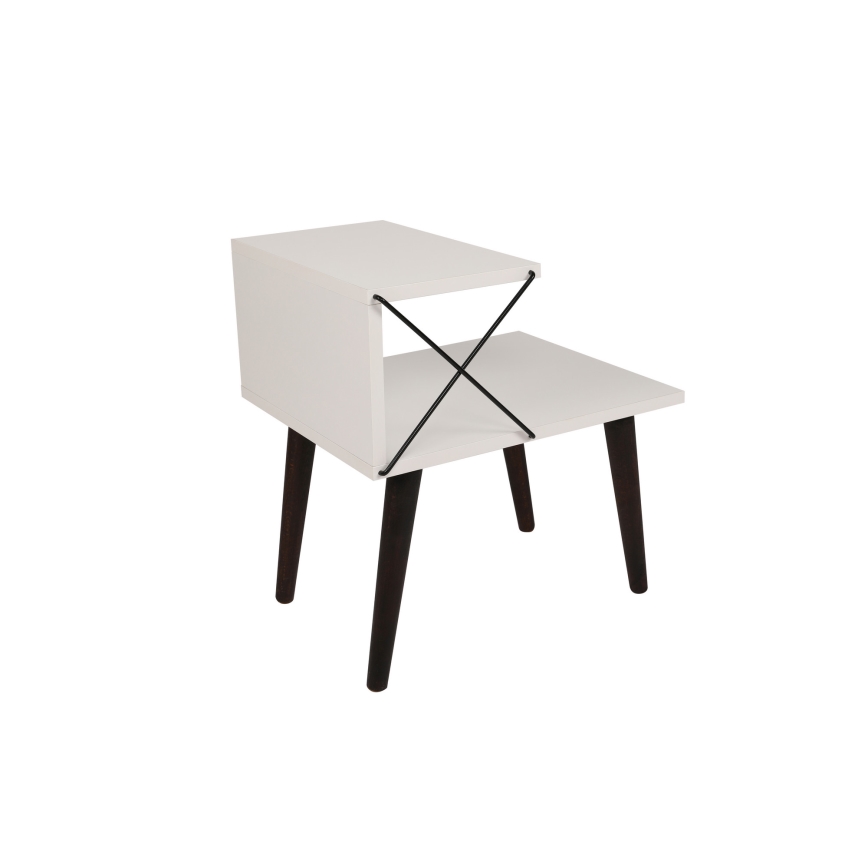 Sängbord CROSS 55x50 cm vit
