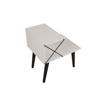 Sängbord CROSS 55x50 cm vit