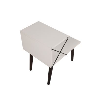Sängbord CROSS 55x50 cm vit