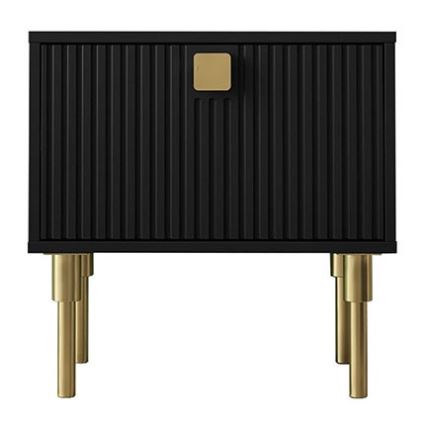 Sängbord DORSET 50x50 cm svart/guld