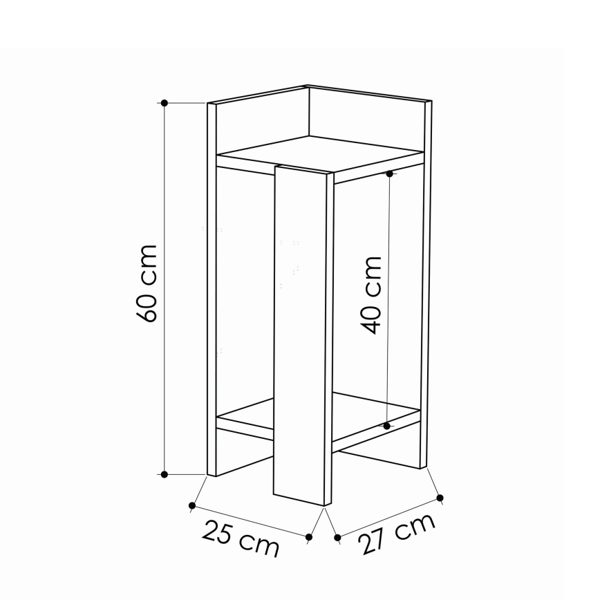 Sängbord ELOS  60x25 cm vit