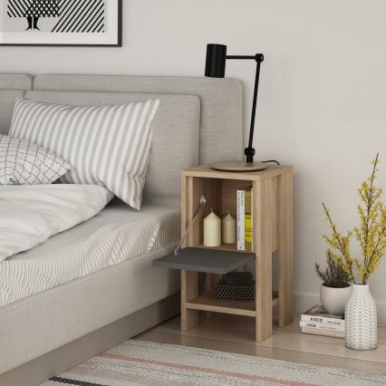 Sängbord EMA 55x30 cm brun/grå