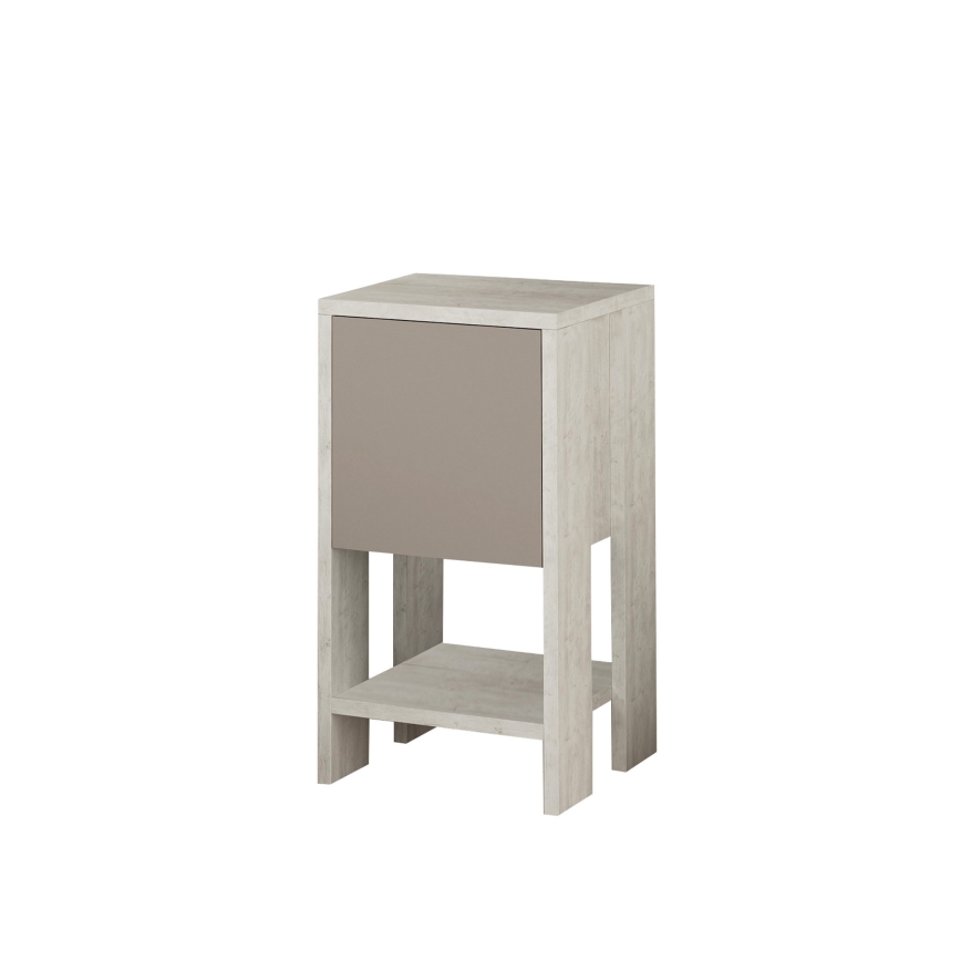 Sängbord EMA 55x30 cm vit/beige