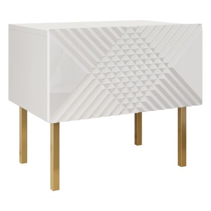 Sängbord EXITO 46x50 cm vit/guld