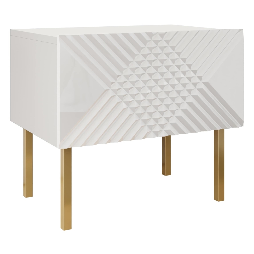 Sängbord EXITO 46x50 cm vit/guld