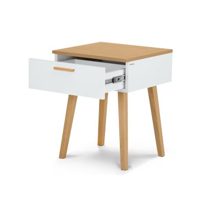 Sängbord FRISK 60x48 cm ek/vit