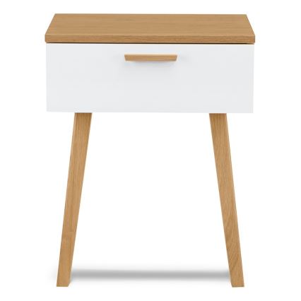 Sängbord FRISK 60x48 cm ek/vit