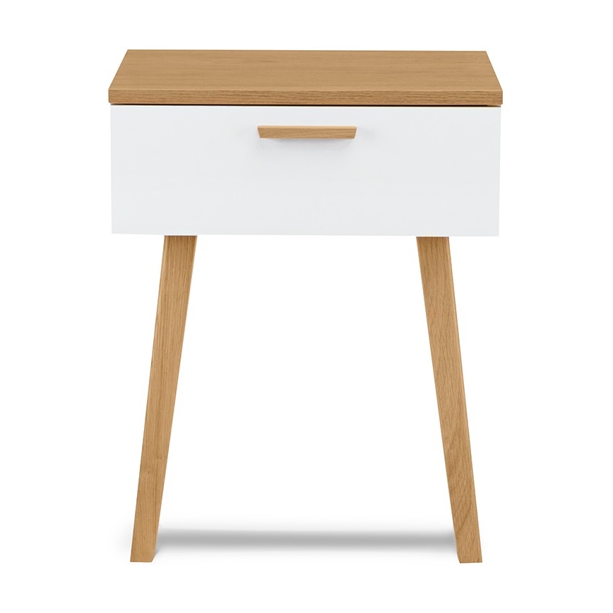Sängbord FRISK 60x48 cm ek/vit