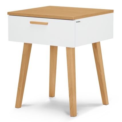 Sängbord FRISK 60x48 cm ek/vit