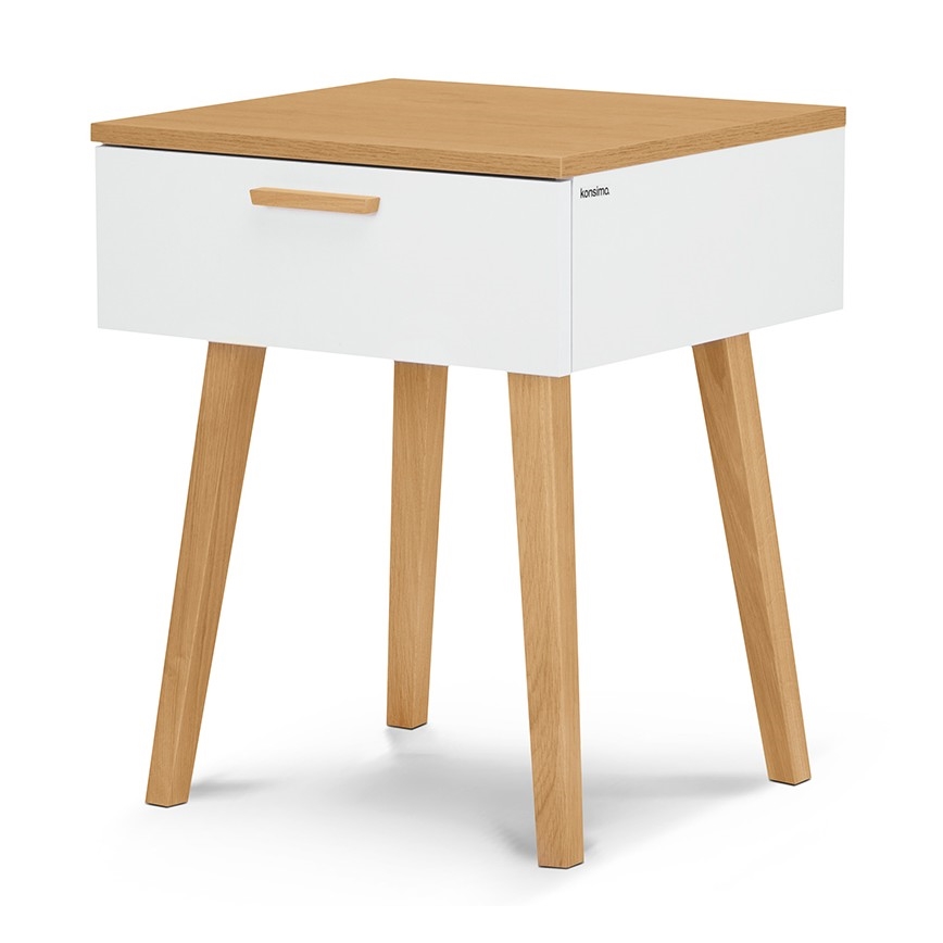 Sängbord FRISK 60x48 cm ek/vit