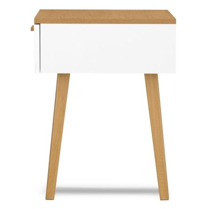 Sängbord FRISK 60x48 cm ek/vit