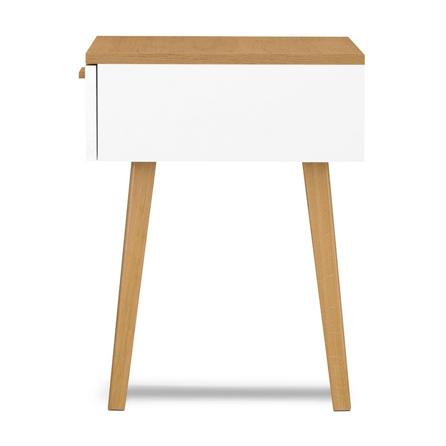Sängbord FRISK 60x48 cm ek/vit