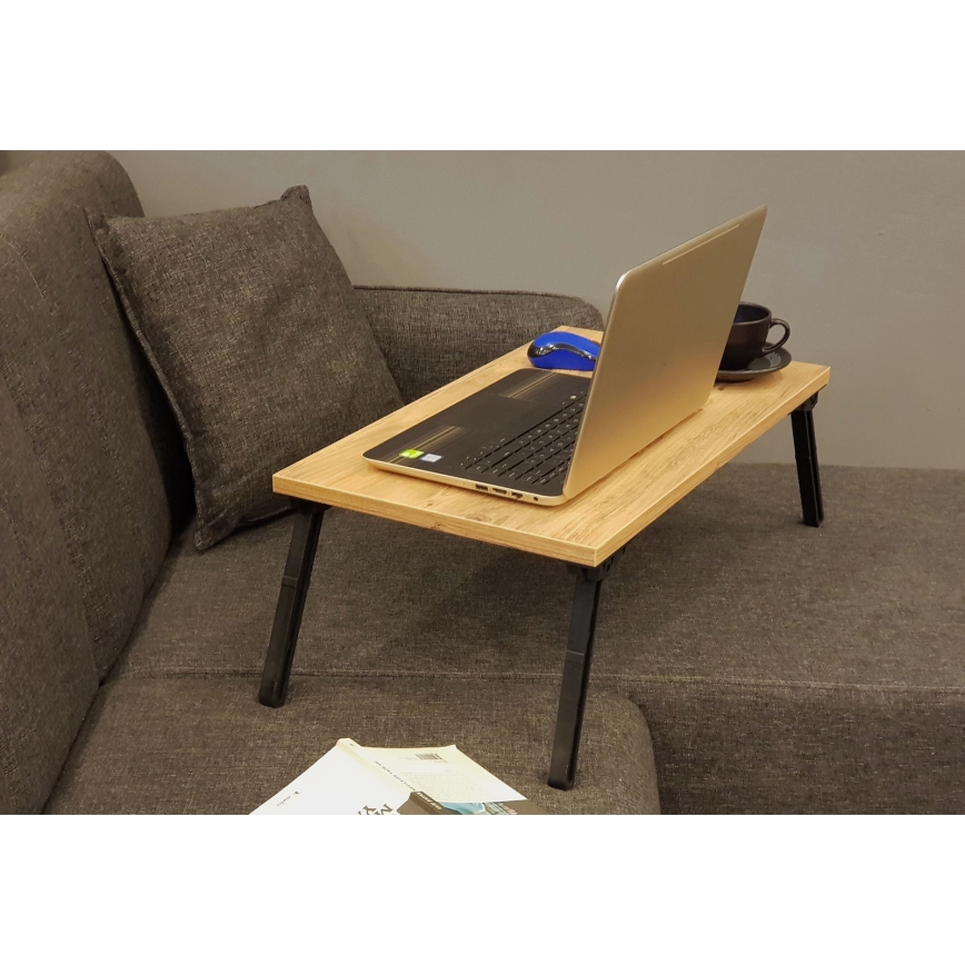 Sängbord GUSTO 24,5x60 cm beige/svart