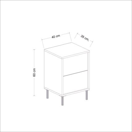 Sängbord IMAJ 60x40 cm antracit