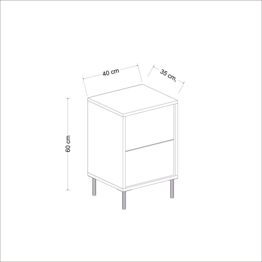 Sängbord IMAJ 60x40 cm antracit